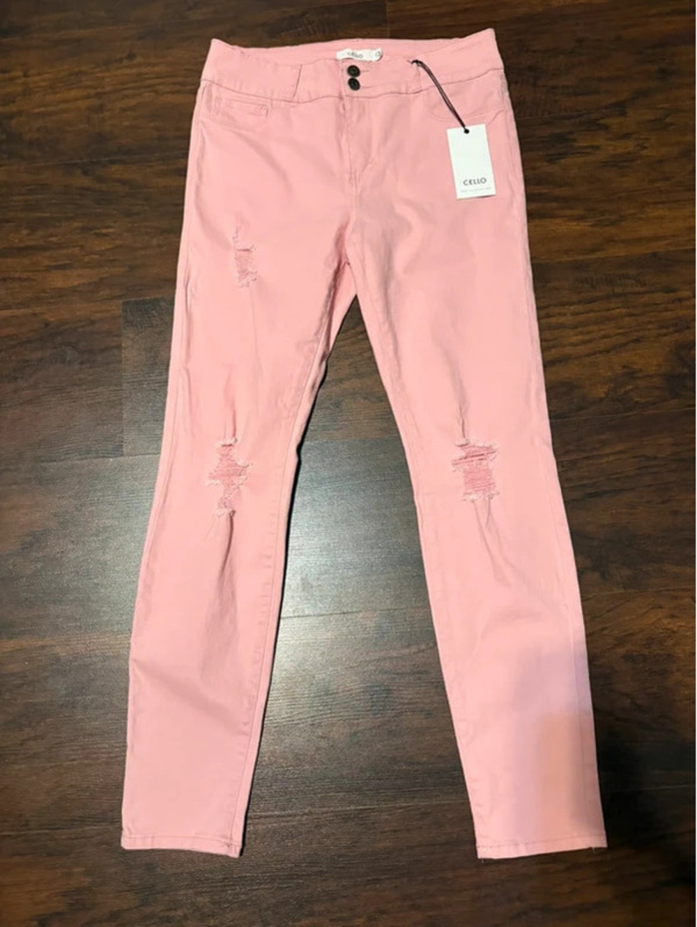 Cello pink distressed skinny jeans size 13 NWT